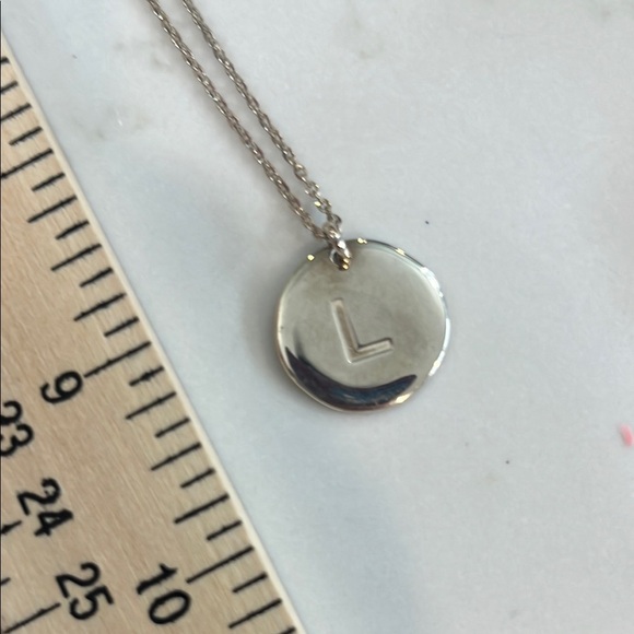 Silver Initial”L” Pendant Necklace - Picture 3 of 6